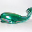 Fenton Glass Teal Carnival Whale Figurine FAGCA Exclusive 2025 by Mosser Glass