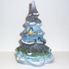 Fenton Glass Amethyst Winter Birds Christmas Bluebird Tree Figurine Ltd Ed #8/56