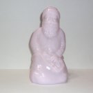 Mosser Glass Crown Tuscan Pink Kneeling Santa Claus Figurine Former Fenton Mold