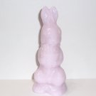 Mosser Glass Crown Tuscan Pink Standing Bunny Rabbit with Basket Made In USA