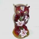 Fenton Glass Red Satin Tiger Lily Butterfly Owl Figurine GSE Ltd Ed #7/74 Kibbe