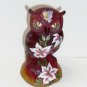 Fenton Glass Red Satin Tiger Lily Butterfly Owl Figurine GSE Ltd Ed #7/74 Kibbe