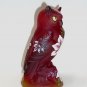 Fenton Glass Red Satin Tiger Lily Butterfly Owl Figurine GSE Ltd Ed #7/74 Kibbe