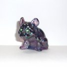 Westmoreland Glass Mold Plum Purple Carnival Green-Eyed French Bulldog Figurine