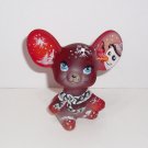 Fenton Glass Red Winter Whiskers Snowman Mouse Figurine Ltd Ed #45/69 M Kibbe