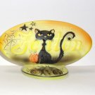 Fenton Glass Yellow Spooky Halloween Cat Display Logo Sign Ltd Ed 33/100 Glows