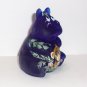 Fenton Glass Cobalt Blue Midnight Monkey Hippo Figurine Ltd Ed #8/30 M Kibbe