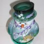 Fenton Glass Teal Carnival Winter Nap Kitten Snowman Fairy Light Ltd Ed #18/30