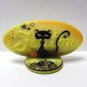 Fenton Glass Yellow Spooky Halloween Cat Display Logo Sign Ltd Ed 32/100 Glows