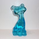 Fenton Glass Buffett Blue 6" Happy Cat Figurine FAGCA Exclusive 2025 by Mosser