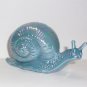 Fenton Glass Georgia Blue Carnival Snail Figurine Special Order by Mosser Glass