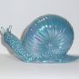 Fenton Glass Georgia Blue Carnival Snail Figurine Special Order by Mosser Glass