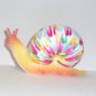 Fenton Glass Tie Dye Dyed Snail Figurine Ltd Ed #14/76 JK Spindler