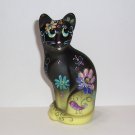 Fenton Glass Dandelion Yellow Luna Stylized Cat Figurine Ltd Ed #24/30 K Barley