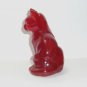 Fenton Glass Candy Apple Red Sitting Cat Figurine by West Virginia Glass