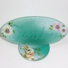 Fenton Glass Teal Spring Easter Bunny Display Logo Sign Ltd Ed #27/51 Kibbe