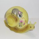 Fenton Glass Yellow Sweet Scent Clover Mouse Snail Figurine Ltd Ed #39/84 Kibbe