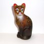 Fenton Glass Marigold Leopard Spots Stylized Cat Figurine Ltd Ed #8/40 M. Kibbe