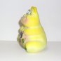 Fenton Glass Yellow Surprised Hippo w Halloween Cat Figurine Ltd Ed 21/55 Kibbe