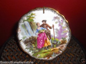 LIMOGES ANTIQUE SIGNED MINIATURE PLATE, HANDPAINTED