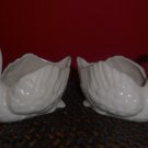 LENOX TWO PORCELAINE VINTAGE SWAN BOWL CENTERPIECES