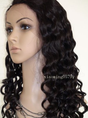 24" #1b full lace wigs human hair Indian remy deep wave
