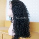 100% Indian Remy Human Hair Full Lace Wigs 18" Full Lace Curly black