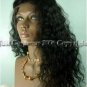 100% Indian Remy Human Hair Full Lace Wigs 16" Full Lace Wavy 1b# off black