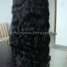 Full Lace Cap 100% Indian Remy Human Hair Full Lace Wigs 24" Curly black