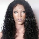 Lace Front 100% Indian Remy Human Hair lace front Wigs 22" Curly 1b#