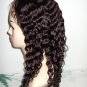 Lace Front wigs 100% Indian Remy hair Wig 22" Deep wave 2# dark brown