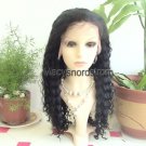 100% Indian Remy Human Hair Wig 18" Full Lace Deep Wave 1b#