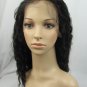 indian remy human hair front lace wig 16" 1# deep wave