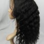 indian remy human hair front lace wig 16" 1# deep wave