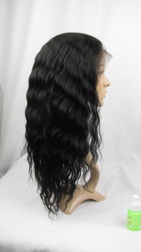 front lace wig indian remy human hair 14" 1b# body wave