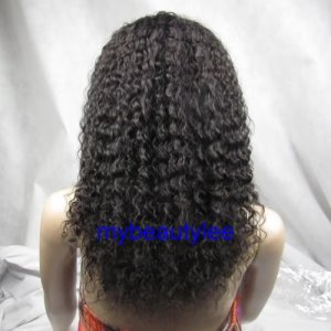 india remy human hair front lace wig 18" 1b# water wave