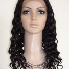 indian remy human hair 18" 1# deep wave front lace wig