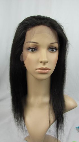 front lace wig indian remy human hair 12" 1b# silky