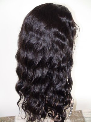 full lace wig remy indian human hair bodywave 14''1b#