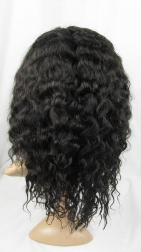100% front lace wig remy human hair 14" 1b# deep wave