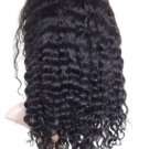 16" 1# water wave indian remy human hair full lace wig
