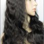 22" body wave indian remy human hair full front lace wig 1b#