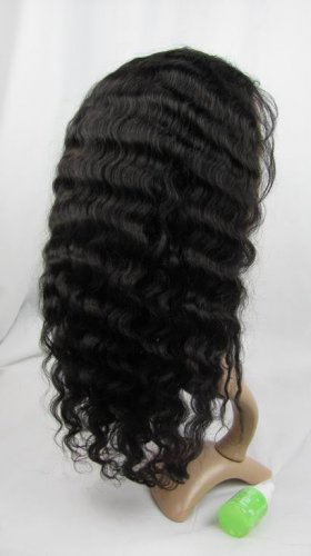 front lace wig remy human hair 16" 1b# deep wave hot!
