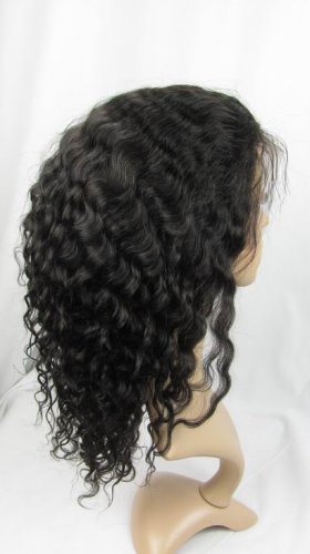 front lace wig remy human hair 14" 1b# deep wave hot!