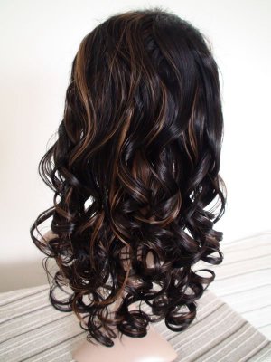 full lace wig remy 100% human hair 16" 1b-30# body curl