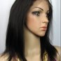 10" remy human hair front lace wig 1# silk straight