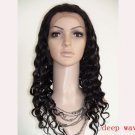 front lace wig remy human hair 12" 1b# 2# deep wave hot!