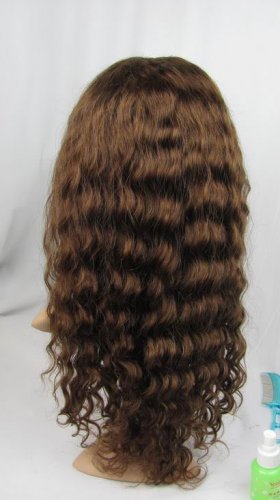 full lace wig remy human hair 18inch 4# deep wave