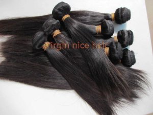 2pcs 20" natural straight virgin brazilian hair weave human hair extensions machine weft no tangle