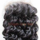 16" Virgin Brazilian Hair Lace Top Closure(4"*4") for deep curly hair extensions weave